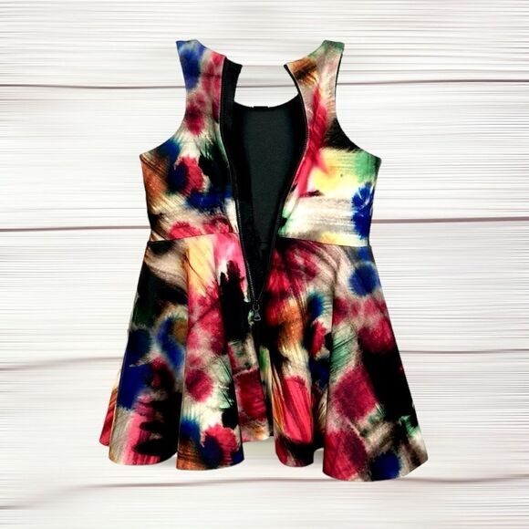 Milly Minis Graffiti-Print Fit & Flare Racerback Dress Black Multicolor size 3 - Picture 6 of 10